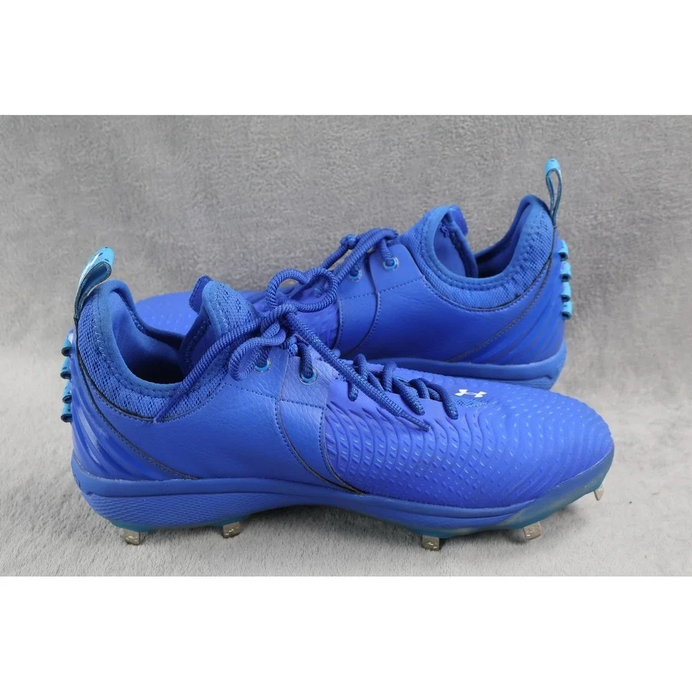 Mens Under Armour Shoes‎ Size 13 Blue Charged Baseball Metal Cleats Microtips